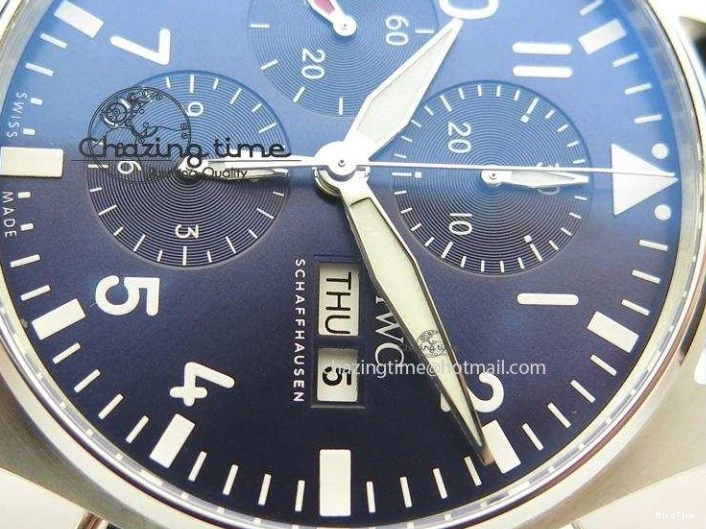 MIROTIME 1224 HighQuality Pilot Chrono 377714 “Le Petit Prince” ZF Best Edition Blue Dial On Brown Leather Strap A 7309